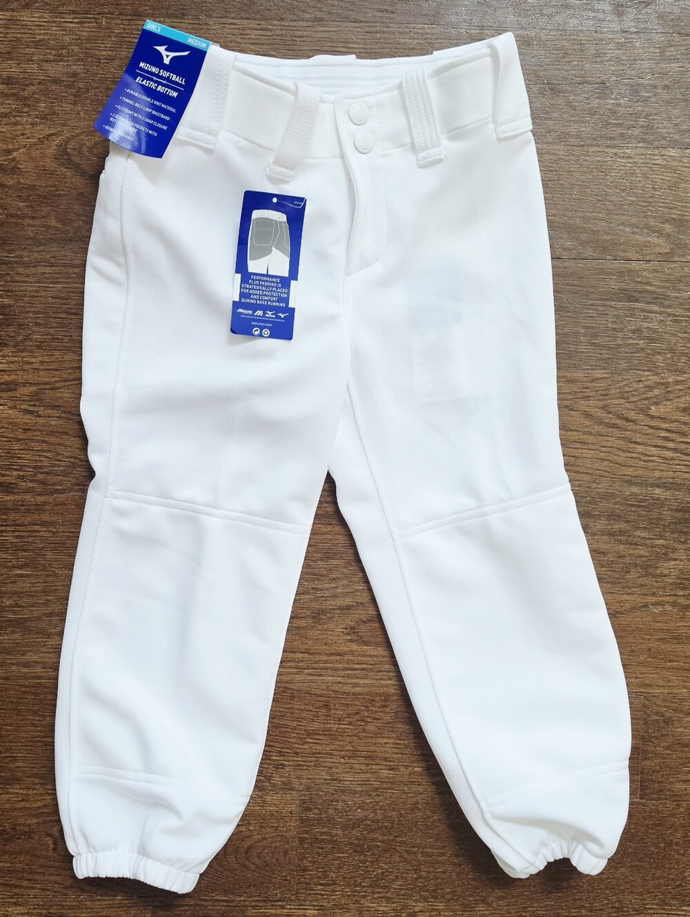 NWT Mizuno Youth Softball Pants - White (Size MEDIUM)